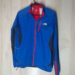 The North Face flight series blue black red‎ jacket, size small